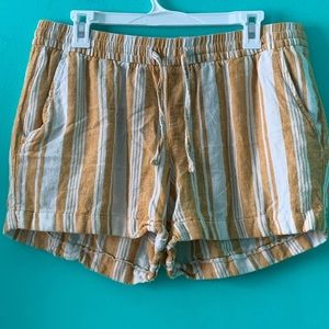 Orange and White boho striped shorts
